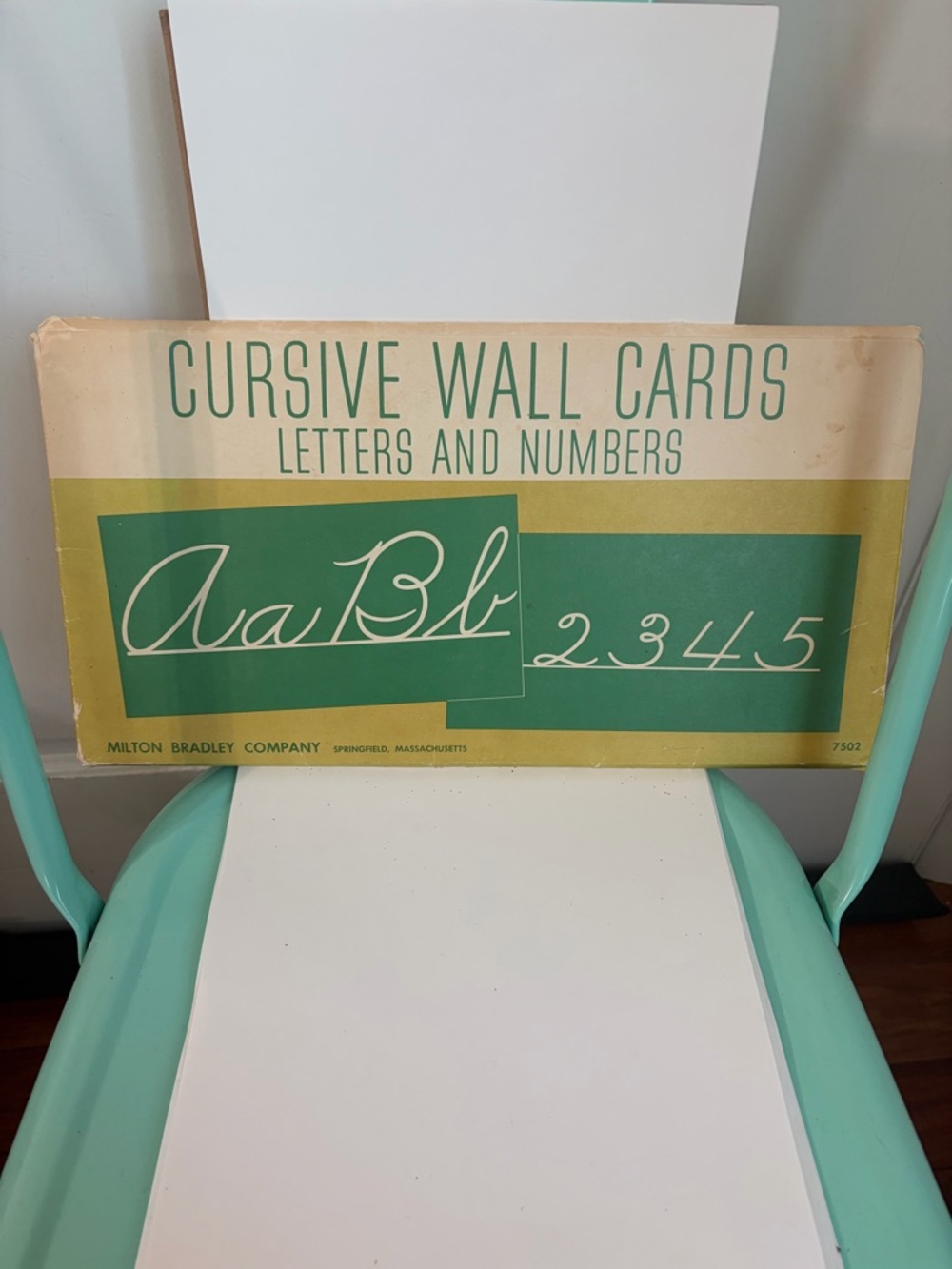 Vintage 1962 Milton Bradley Set of Cursive Letters & Numbers Wall Cards